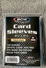 BCW Soft Card Thick Penny Sleeves 1 Pack of 100 Sleeves for Thicker Cards