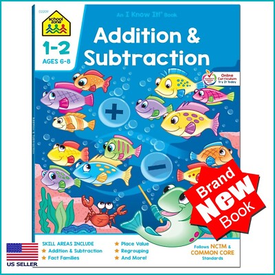 1st 2nd Grade Math Workbook Addition Subtraction Lessons for Kids age 6 7 8 Olds
