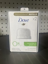  2 Dove Deodorant Refills Refill Kit Cucumber  Green Tea, 0 Aluminum 1.13 oz