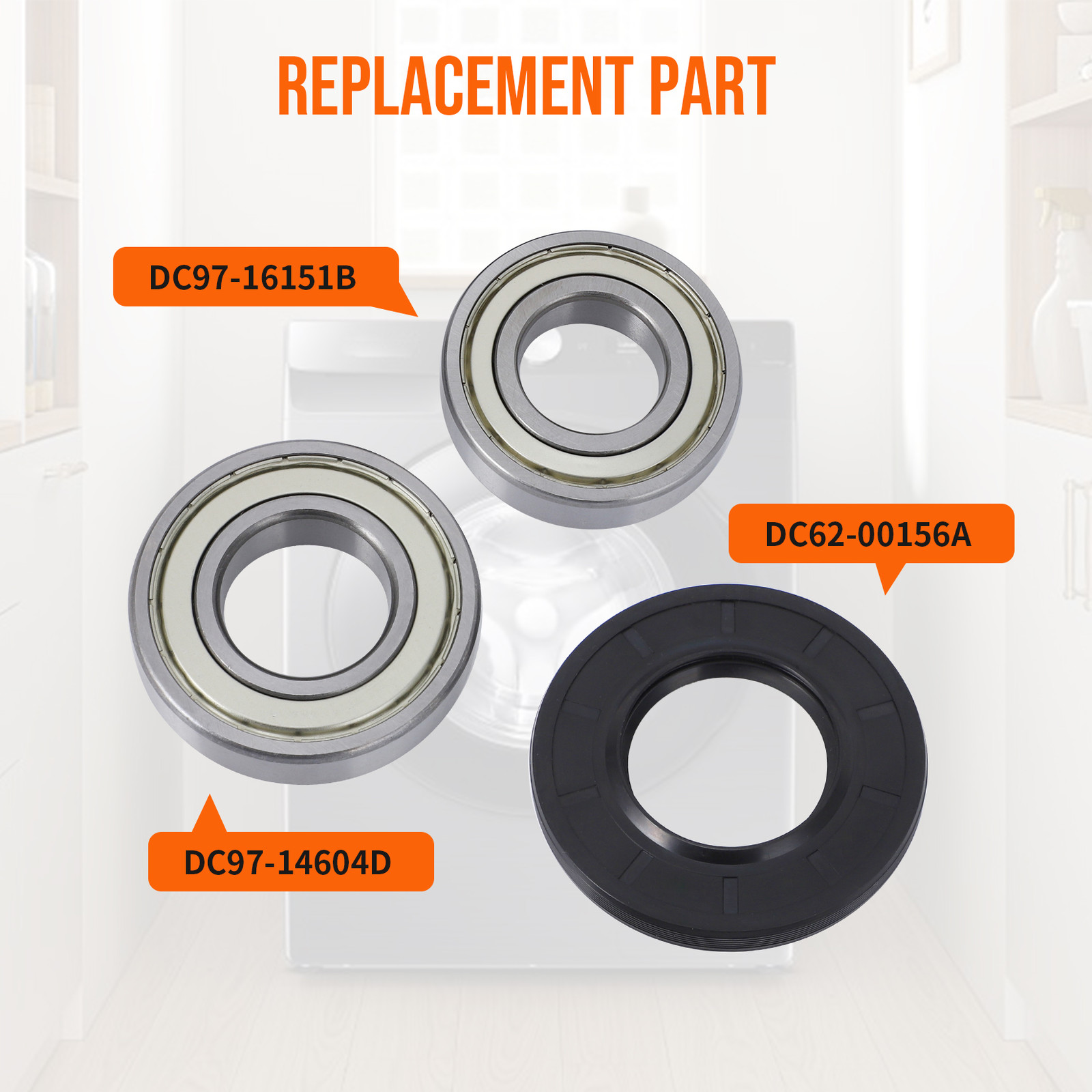 For Samsung Washer Washing Seal Bearing Kit DC62-00156A DC97-16509A DC97-16509B