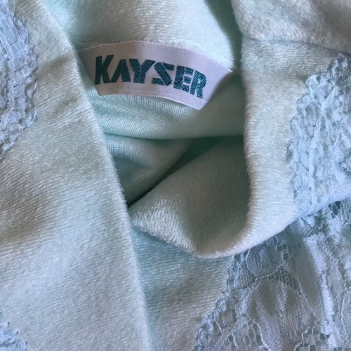 Vintage 70s Kayser Velour Fleece House Coat Nightgown Robe Lace Sz 12 NWT - Picture 4 of 14
