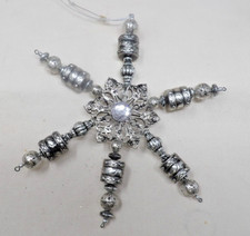 Large Silver Metallic 7" Snowflake Christmas Ornament