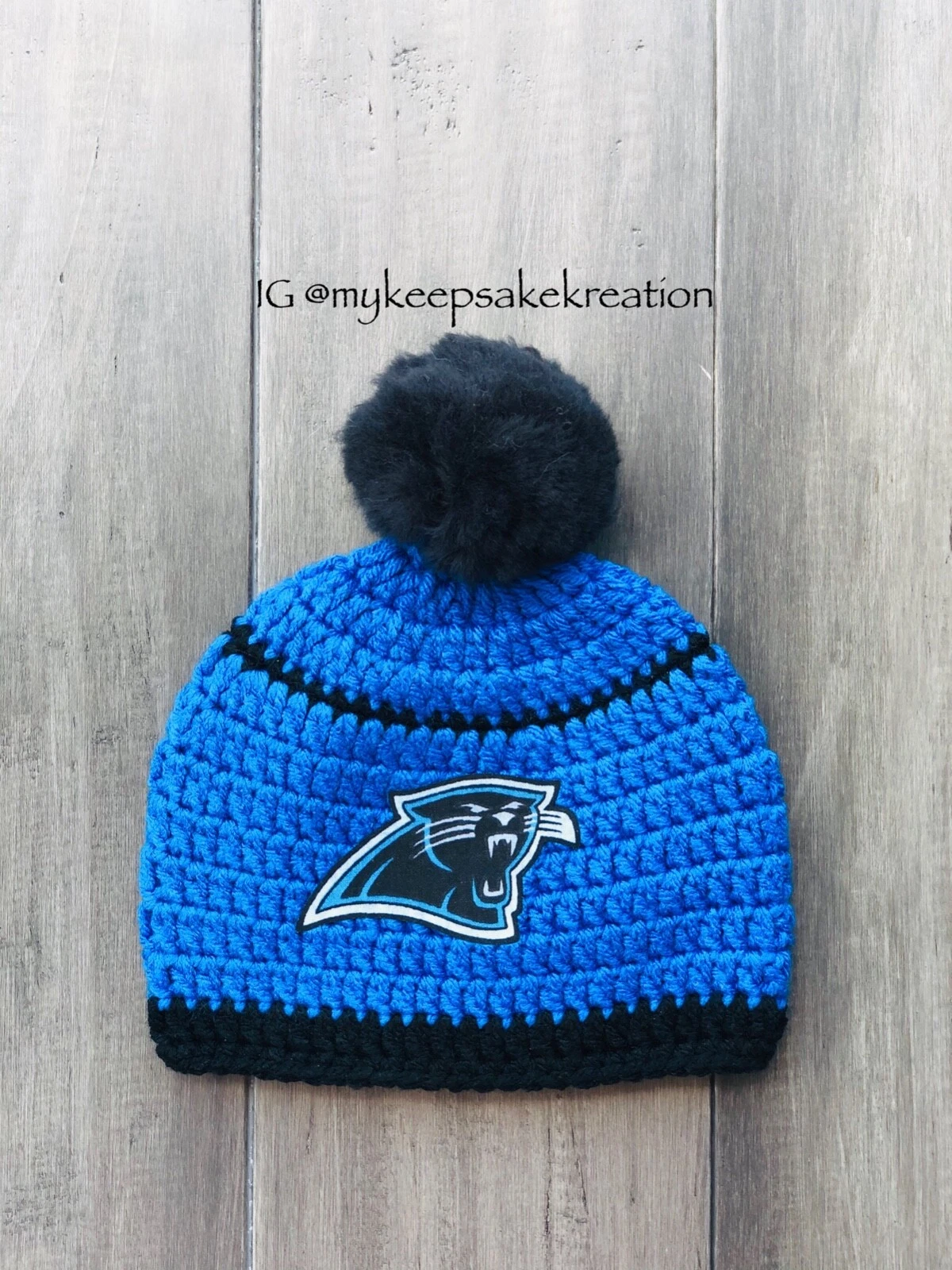 Carolina Panthers Inspired Baby Beanie| Panthers Baby Beanie| Panthers Baby Hat