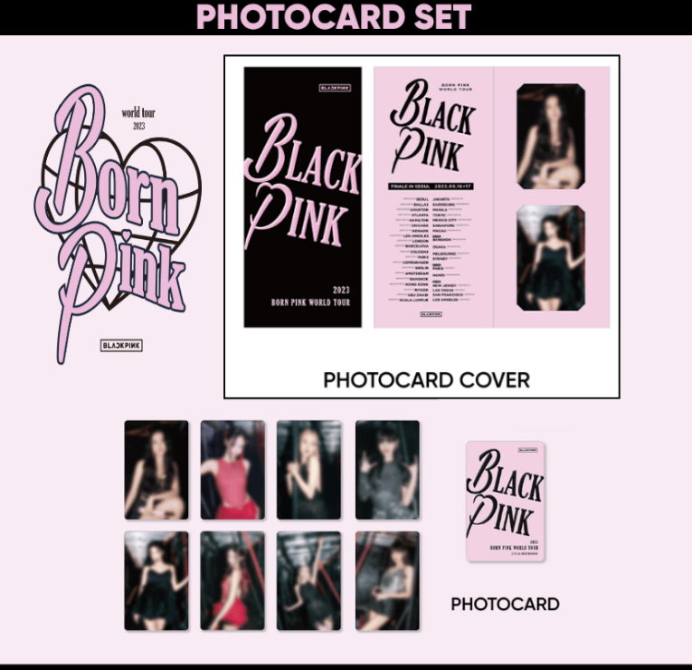 BLACKPINK PHOTOCARD SET World Tour Official [2 Photocards+ 2 Cards