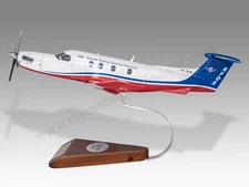 Pilatus PC-12 Royal Flying Doctor Service Desk Wood Airplane Model Large 1/48