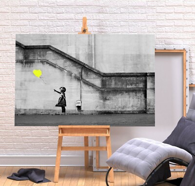 Banksy Art Home Décor Posters & Prints Banksy Sunset Balloon Girl Canvas Wall Art – Framed Graffiti Print, Multicolored, Waterproof Banksy Graffiti Reproduction Posters & Prints - Foto 10
