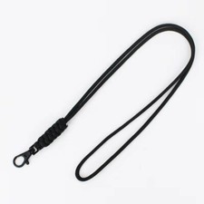 2Pcs 8.7" Paracord Lanyard Braided Keychain Wrist Strap with Hooks Black