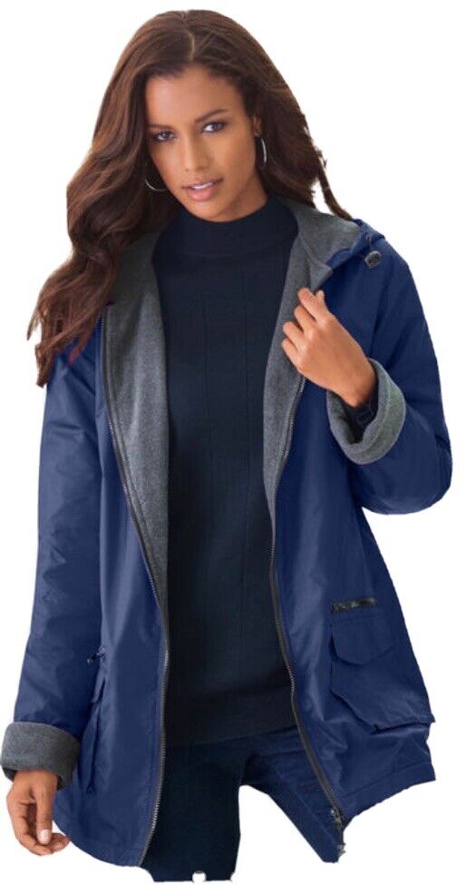Womans Plus Navy Fleece Lined Jacket Size 18/20 (… - image 1