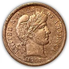 1907-S Barber Silver Dime Choice Extremely Fine XF+ Coin #4621