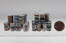 Dollhouse Miniature Kitchen Country Store Canned Food Set of 24 H2278