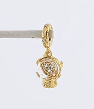 New 100% Authentic PANDORA 14k Heart Snowflake Snow Globe Dangle Charm 762825C01