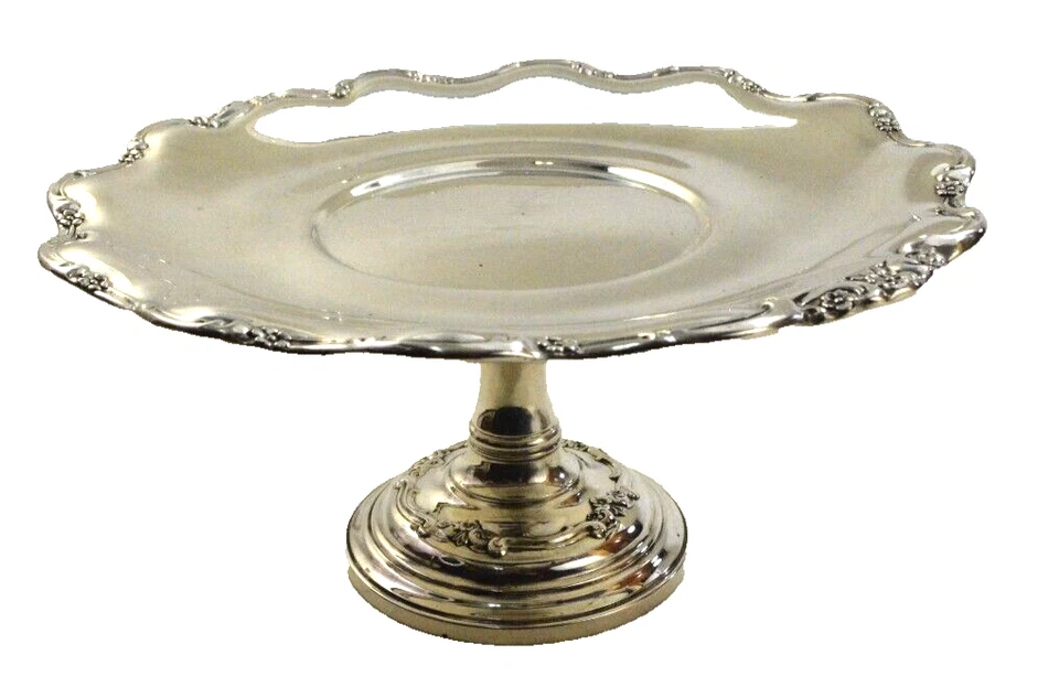 Plato de pastel de compota ponderado de plata esterlina Reed and Barton 1955 X826 Tara 10,5" Foto 2 de 4