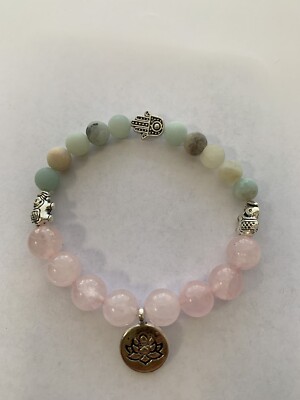 Amazonitte/Rose Quartz Bracelet for  Healing/Self-love/Harmony /Pendant