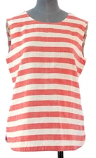 Trenery Top Vest Linen Cotton Blend Tank Sleeveless Striped Summer size XS