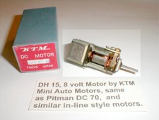 In-Line Motor 5 Pole Armature 8 Volt KTM Slot Car DH-15 Vintage w/Box 1960 NOS