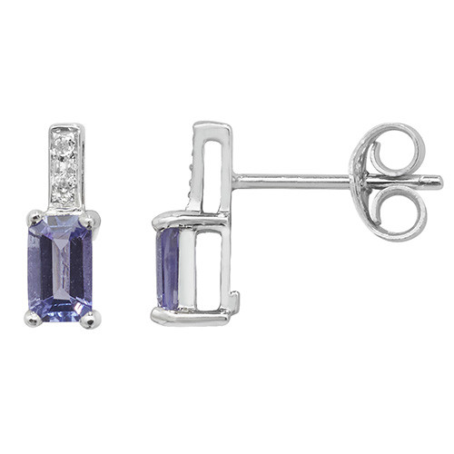 Boucles D'oreilles En Argent Sterling 925 Avec Tanzanite Ovale 1.9ct - Clous, 7x5mm
