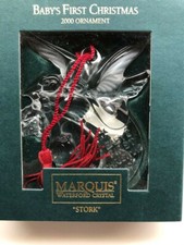 MARQUIS WATERFORD 2000 BABY'S  FIRST CHRISTMAS CRYSTAL ORNAMENT STORK 