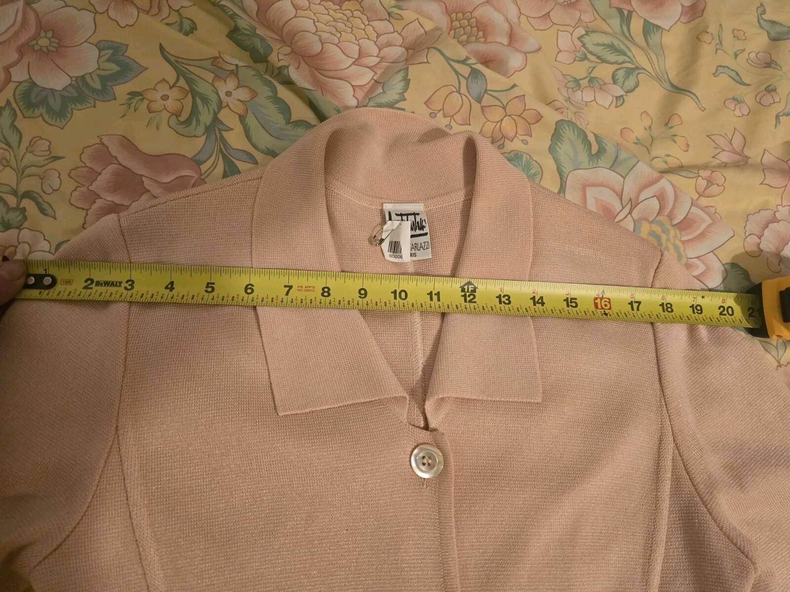 angelo tarlazzi Paris Cardigan Duster Small Soft Peach Color Vintage Dry Clean