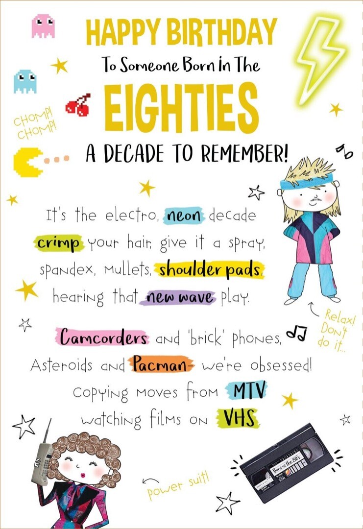 To Someone Special Born in the 1980's Decade To Remember Fun Facts Birthday Card