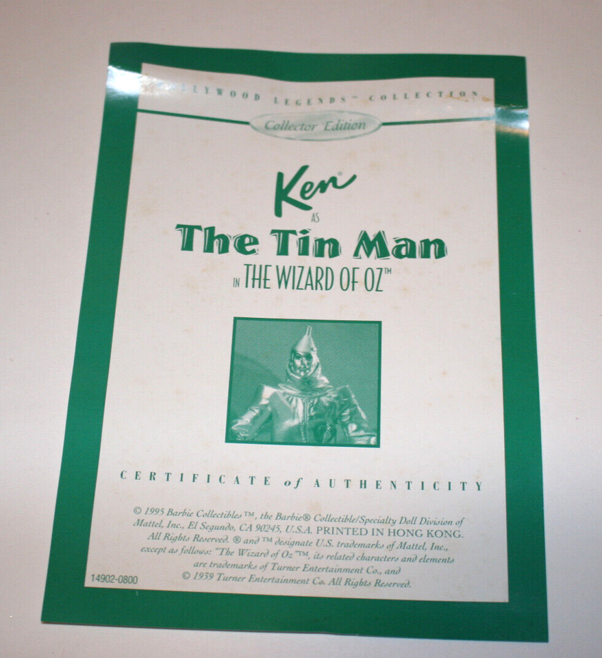 VTG Mattel 1995 Ken Barbie Doll Hollywood Legends Collection The Tin