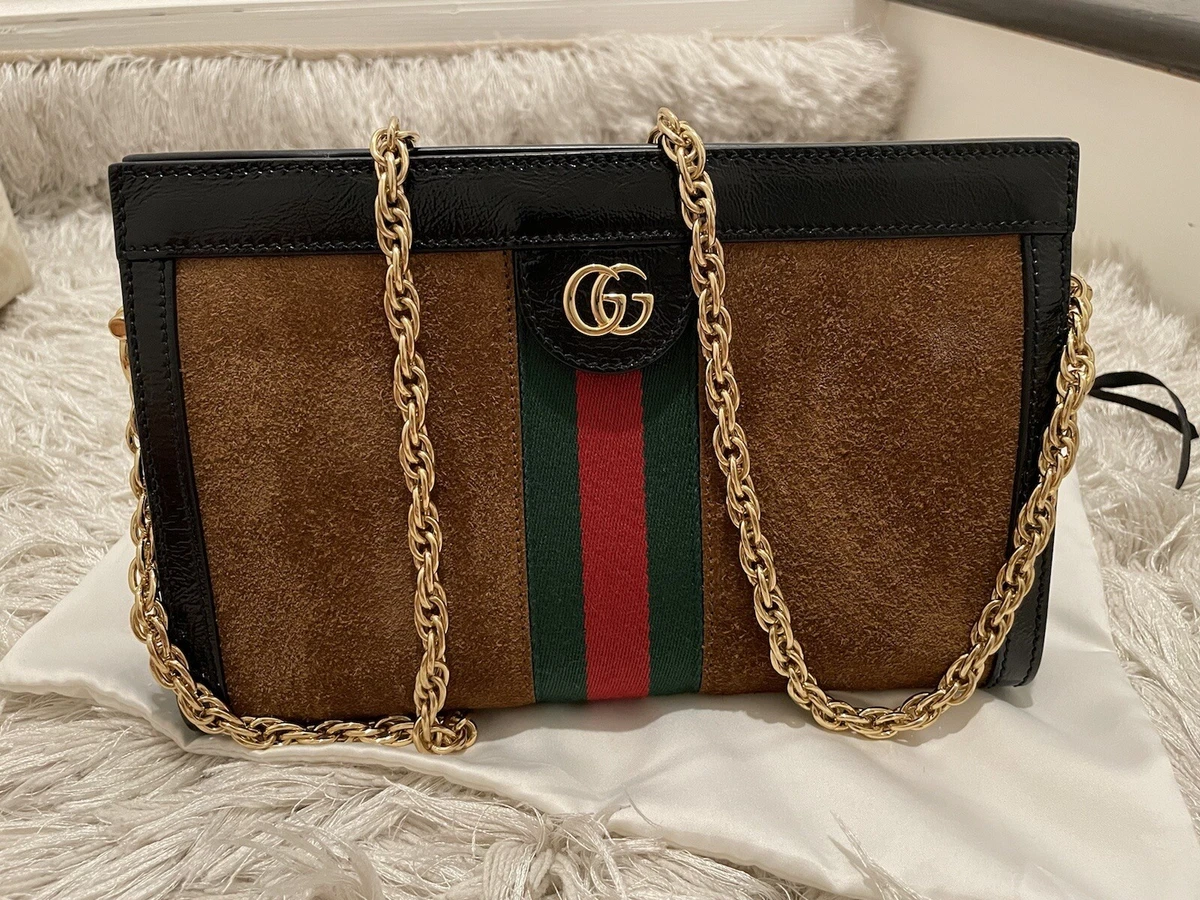 Gucci Ophidia GG Small Suede and Leather Shoulder Bag