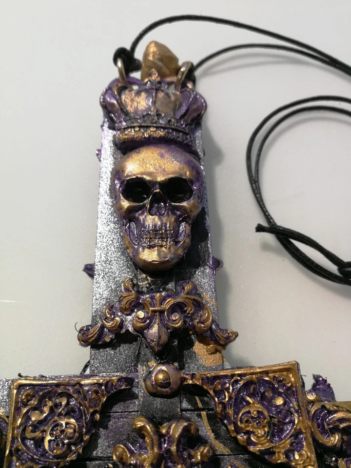 Cross Necklace Amulet Chunky Pendant Jewelry Star Skull Necronomicon Seal Sigil - Image 2 of 4