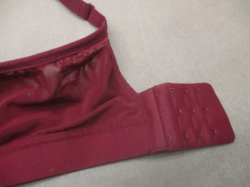 Sujetador Bralette JOCKEY Talla XL Mujer Forrado Borgoña Inalámbrico Cierre Trasero 8E Foto 4 de 4