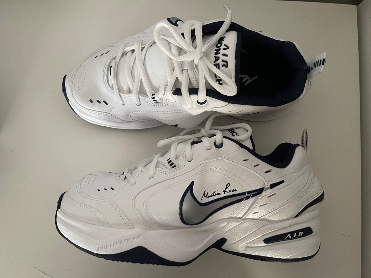 Size 6.5 - Nike Martine Rose x Air Monarch IV White Navy | eBay