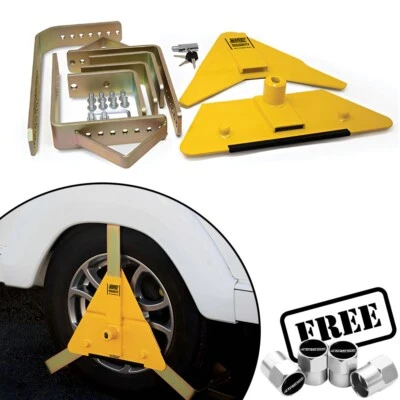 Cerradura de abrazadera de rueda de seguridad triangular Maypole Caravan 14"-16" resistente P5435+CP