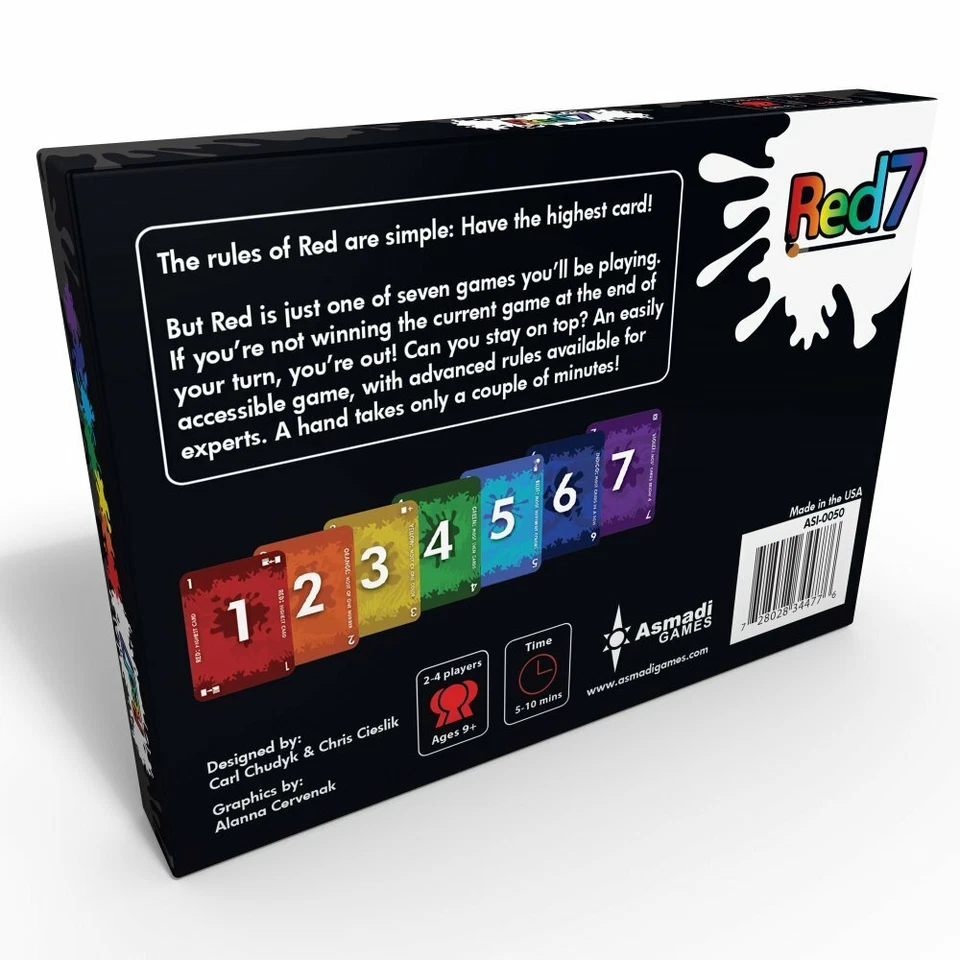 Juego de Cartas Red7 Asmadi Games Rojo 7 ASI 0050 Familia Juego Rápido Foto 2 de 2