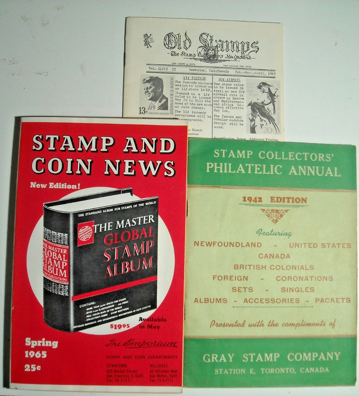 1965 Emporium Stamp Coin news 1966 Old Stamps 1942 Gray Stamp Co Annual