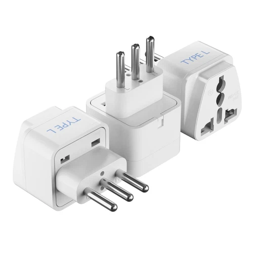 Ceptics GP-12A-3PK Italy Travel Plug Adapter (Type L) - 3 Pack - Thumbnail 2