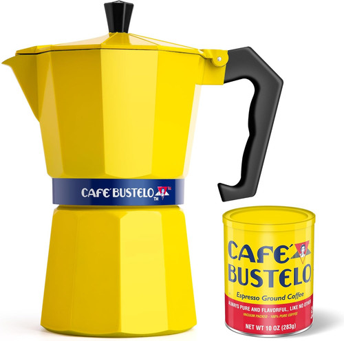 Café Bustelo Stovetop Espresso Maker – 300 Ml Cup Moka Pot Coffee Percolator, Du