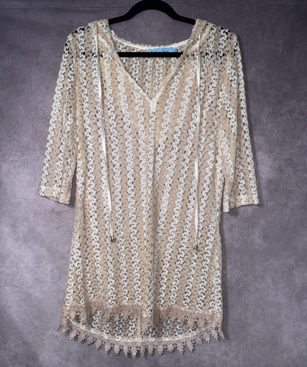 green emerald velvet dress Venus Metallic Crochet Coverup | Glittery Gold