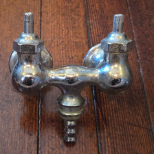 Antique Chrome Plated Brass Swivel Wall Mount Faucet