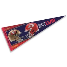 2024 Super Bowl LVIII Dueling Teams Chiefs 49ers Pennant Flag