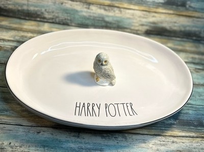 NEW Rae Dunn   ͛ Harry Potter Ceramic Hedwig Serving Platter Dish 15 x10 x2 