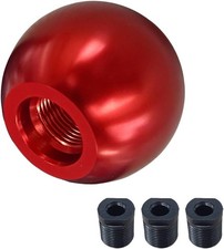 Durable Red Round Gear Shift Knob With 3 Threaded Adapters For Versatility Durable Red Round Gear Shift Knob With 3 Threaded Adapters For Versatility