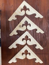 FleurdeLis Style Wood Screen Porch Door Shelf Brackets - Mfg. Blemished - Read 