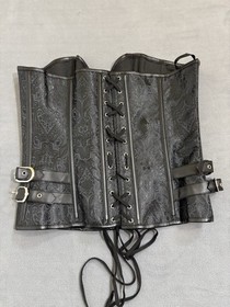 Women&rsquo;s M Black Lace Corset Cosplay Goth Rennfair Steampunk