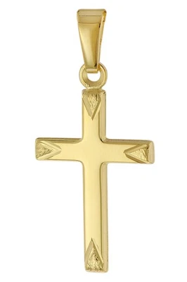 TRENDOR Schmuck Kreuz-Anhänger Gold 585 / 14 Karat für Damen, Herren, Kinder 517 - Bild 1 von 4