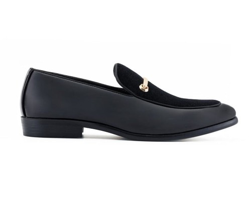 Amali Andrew Men's Dress Loafers Patent Leather Velvet Hybrid Gold Bit Slip On - Picture 16 of 53