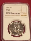 1959 Ben Franklin Half Dollar. Proof 67. NGC Certified. Comes W/ FREE 1790 VOC