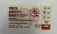 CFL 1972 Grey Cup Ticket Stub