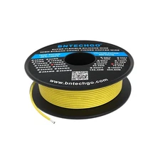 BNTECHGO 18 Gauge Silicone Wire Spool 250 ft Yellow Flexible 18 AWG Stranded