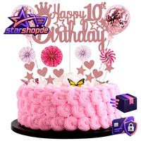 Tortendeko MäDchen Cake Topper RoséGold Glitter FüR 10. Geburtstag Junge 10