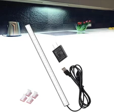 JUSJUBR Black under Cabinet Lighting Plug In, under Counter Lights, 12 Inch Dimm