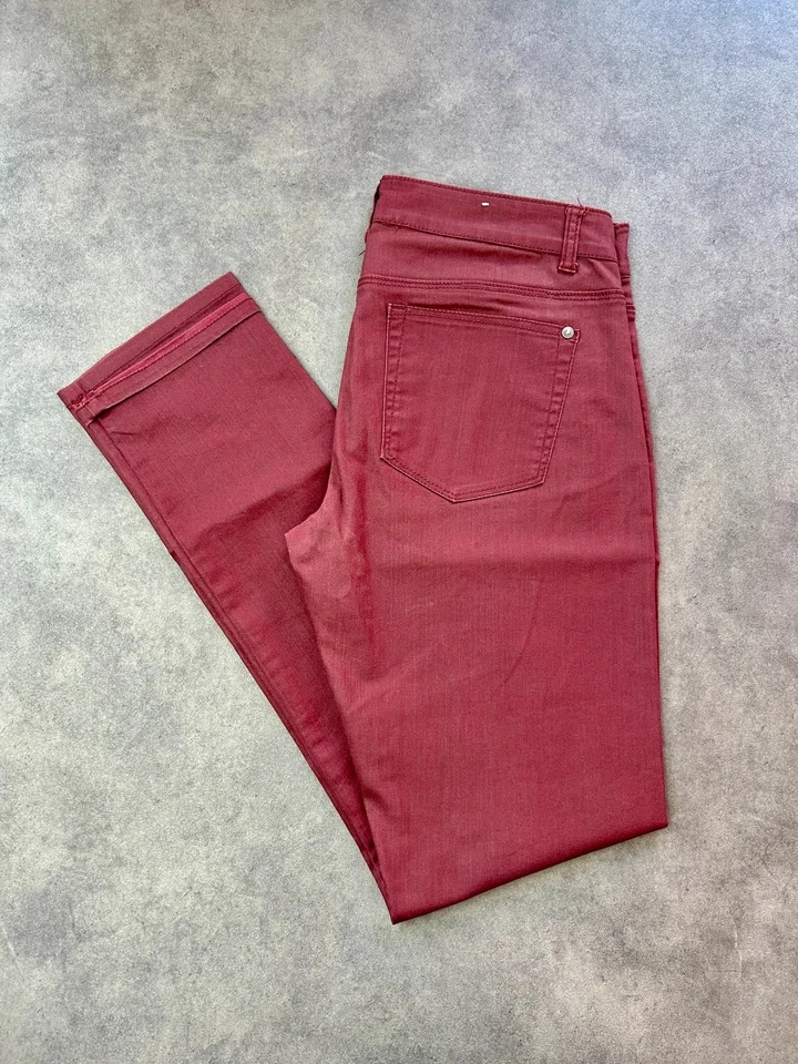 Jean slim enduit Vila bordeaux taille W30 L32 pantalon enduit chic idéal #lux01 - Photo 1/4