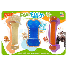 Nylabone Fun & Flex Dog Toys 3 Count for Ligh...