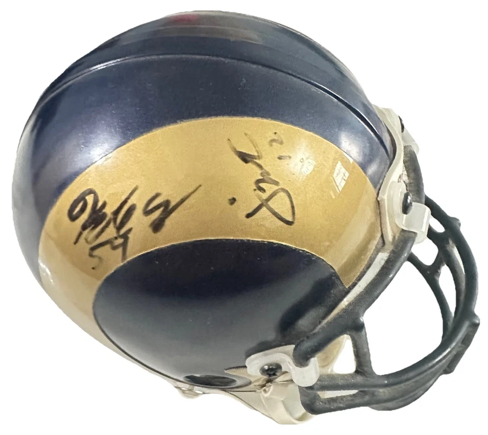 St. Louis Rams 4 x NFL AUTOGRAPHS on Riddell 1/8 Scale Football-NFL Mini Helmet - Image 3 of 4
